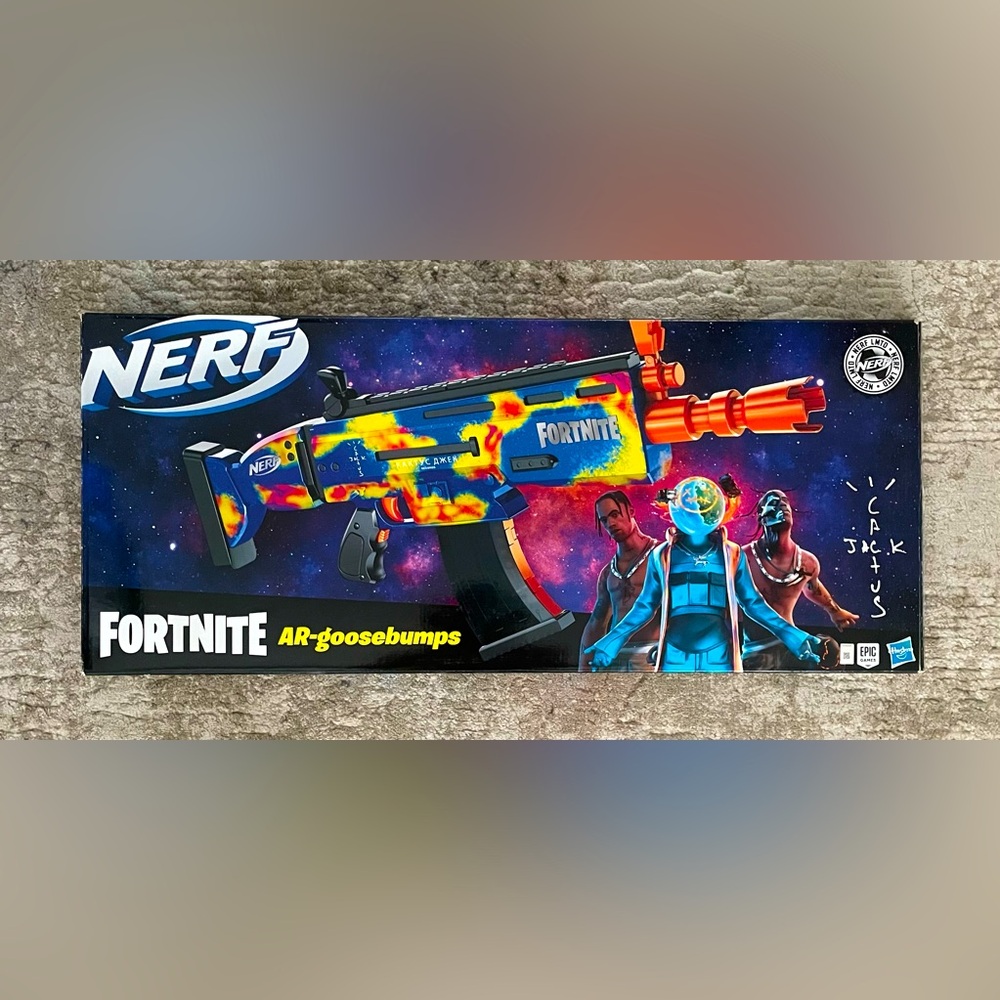Nerf x Travis Scott x Fortnite Goosebumps authentic SCAR dart blaster - VHTF 🔍